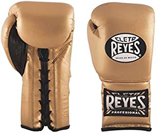 Cleto Reyes Boxing Training Gloves With laces and attached thumb - Solid Gold - 12-Ounce