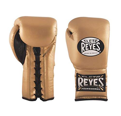 Cleto Reyes Boxing Training Gloves With laces and attached thumb - Solid Gold - 12-Ounce