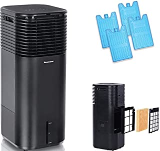 Honeywell 500 CFM Indoor Evaporative Tower Cooler with Fan, Black