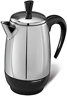 Spectrum Brands Farberware 8-Cup Percolator, Stainless Steel, FCP280, Black