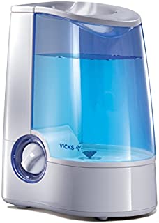 Vicks Warm Mist Humidifier, Vicks Humidifier for Bedrooms, Baby, Kids Rooms, 1 Gallon, Auto Shut-Off, Filter-Free, 24 Hrs of Moisturized Air, use with Vicks VapoSteam for Medicated Steam, Model V745A