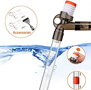 STARROAD-TIM Fish Tank Aquarium Gravel Cleaner Kit Long Nozzle Water Changer for Water Changing and Filter Gravel Cleaning with Air-Pressing Button and Adjustable Water Flow Controller- BPA Free