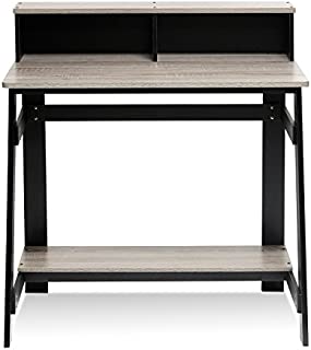 Furinno Simplistic A Frame Computer Desk, Black/French Oak Grey