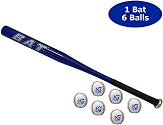 Macro Giant Aluminum Baseball Bat Set, 1 30 Inch Blue Practice Bat, 6 Compressed Sawdust Baseballs, Beginner, Kids, Practice, Training, Light Weight