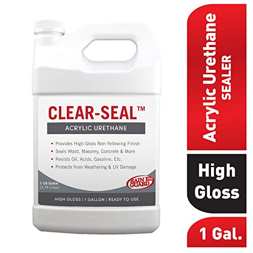 Rainguard International CU- 0101 Seal Acrylic Urethane Coating High Gloss 1 gal (Ready to Use), Clear Coat Sealant