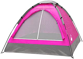 2-Person Dome Tent- Rain Fly & Carry Bag- Easy Set Up-Great for Camping, Backpacking, Hiking & Outdoor Music Festivals by Wakeman Outdoors (Pink), 2 Person