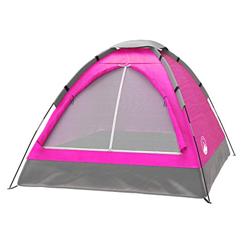 2-Person Dome Tent- Rain Fly & Carry Bag- Easy Set Up-Great for Camping, Backpacking, Hiking & Outdoor Music Festivals by Wakeman Outdoors (Pink), 2 Person