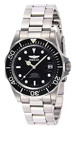 Invicta Men's 8926 Pro Diver Collection Automatic Watch, Silver-Tone/Black Dial/Half Open Back