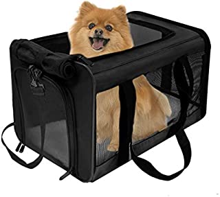 VIEFIN Pet Carrier for Small Medium Cats Dogs,Airline Approved Small Dogs Carrier Collapsible Medium Cat Carriers Soft-Sided, Portable Pet Travel Carrier for 13 lbs Cats Dogs Puppies Kitten(Black)