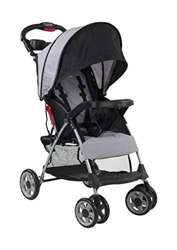 Kolcraft Cloud Plus Lightweight Easy Fold Compact Travel Stroller, Slate Grey