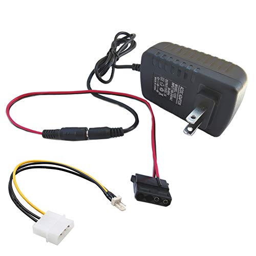 Delinx DC 12V 2A Power Adapter PC Fan Power Supply 3 pin 4pin Molex Cable Connector (12V 2A 4-pin Molex Female Connector)