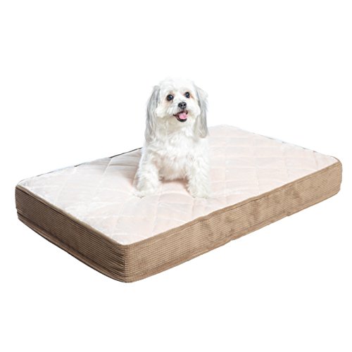 Milliard Quilted Padded Orthopedic Dog Bed, Egg Crate Foam with Plush Pillow Top Washable Cover (35 inches x 22 inches x 4 inches)