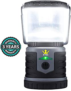 KYNG Rechargeable LED Lantern Brightest Light for Camping, Emergency Use, Outdoors, and Home- Lasts for 250 Hours on a Single Charge- Includes USB Cord and Wall Plug, Built in Phone Charger