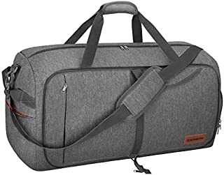 Canway 65L Travel Duffel Bag, Foldable Weekender Bag with Shoes Compartment for Men Women Water-proof & Tear Resistant