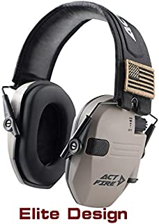 ACTFIRE Shooting Ear Protection Hearing Protection Electronic Shooting Earmuffs NRR 23dB Sound Amplification 8 Times Noise Reduction Electronic Ear Protection for Shooting Hunting Mowing (Elite)