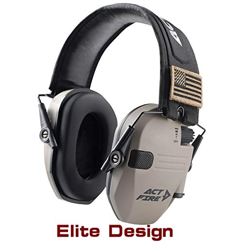 ACTFIRE Shooting Ear Protection Hearing Protection Electronic Shooting Earmuffs NRR 23dB Sound Amplification 8 Times Noise Reduction Electronic Ear Protection for Shooting Hunting Mowing (Elite)