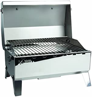 Kuuma Premium Stainless Steel Mountable Gas Grill w/Regulator by Camco -Compact Portable Size Perfect for Boats, Tailgating and More - Stow N Go 125