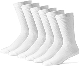 Diabetic Crew Socks for Men - 12 Pack - White - Size 13-15