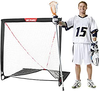 NET PLAYZ 4 x 4 x 4 Feet Lacrosse Goal Fast Install, Fiberglass Frme, Lightweight, Foldable, Portable, Carry bag Included