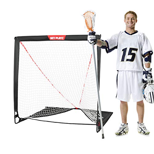 NET PLAYZ 4 x 4 x 4 Feet Lacrosse Goal Fast Install, Fiberglass Frme, Lightweight, Foldable, Portable, Carry bag Included