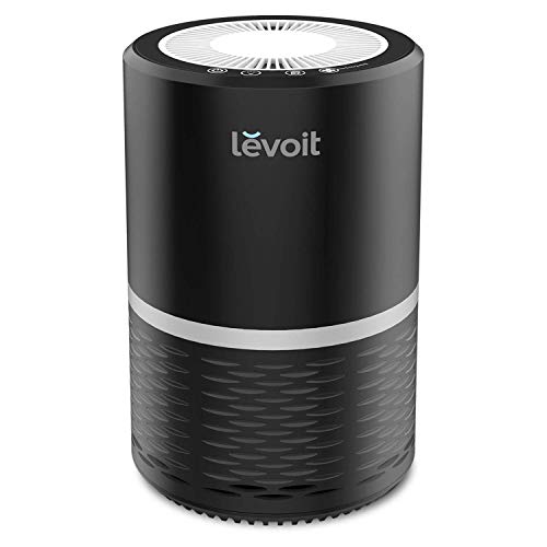 LEVOIT Air Purifier for Home Smokers Allergies and Pets Hair, True HEPA Filter, Quiet in Bedroom, Filtration System Cleaner Eliminators, Odor Smoke Dust Mold, Night Light, Black, LV-H132