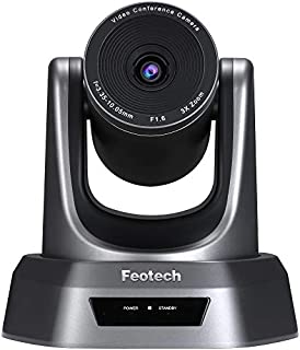 Feotech Webcam Conference Room Camera 3X Optical Zoom Full HD 1080p USB PTZ Video Conference Camera for Business Meeting Camera Mac Laptop Desktop Video Calling Conferencing Recording