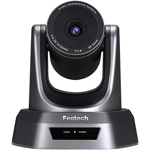 Feotech Webcam Conference Room Camera 3X Optical Zoom Full HD 1080p USB PTZ Video Conference Camera for Business Meeting Camera Mac Laptop Desktop Video Calling Conferencing Recording