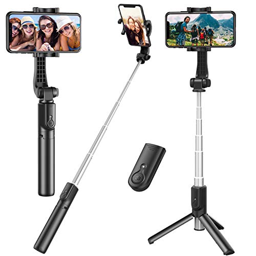 Selfie Stick, Extendable Selfie Stick Tripod with Detachable Wireless Remote and Tripod Stand Selfie Stick Compatible with All Cell Phone, Compact Size & Lightweight