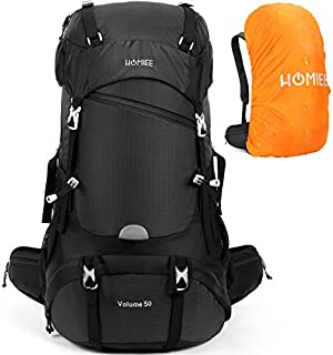 HOMIEE Hiking Backpack 50L Travel Camping Daypack with Rain Cover for Outdoor Sport, Backpacking, Hiking, Camping