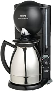 Krups 229-45 Aroma Control 10-Cup Coffeemaker with Thermal Carafe, Black and Stainless Steel