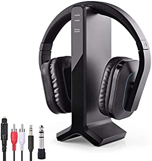 Avantree HT280 Wireless Headphones for TV Watching with 2.4G RF Transmitter Charging Dock, Digital Optical System, High Volume Headset Ideal for Seniors & Hearing Impaired, 100ft Range No Audio Delay