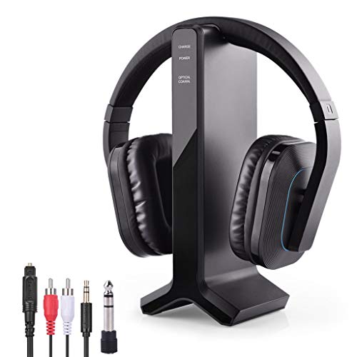 Avantree HT280 Wireless Headphones for TV Watching with 2.4G RF Transmitter Charging Dock, Digital Optical System, High Volume Headset Ideal for Seniors & Hearing Impaired, 100ft Range No Audio Delay