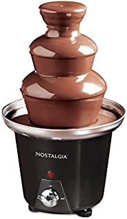 Nostalgia 24-Ounce Chocolate Fondue Fountain, 1.5-Pound Capacity, Easy To Assemble 3 Tiers, Perfect For Nacho Cheese, BBQ Sauce, Ranch, Liqueuers, Black