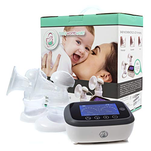 Double Electric Breast Pump Portable : Rechargeable on The go Battery Breastpump. Advanced Hands Free in Style Tavel 3D Electronic Machine Pumps for Mom's Comfort