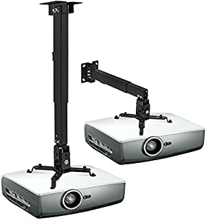 Mount-It! Wall or Ceiling Projector Mount with Universal LCD/DLP Mounting for Epson, Optoma, Benq, ViewSonic Projectors, 44lb Load Capacity, Black