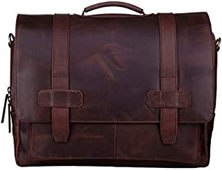 Ladderback Leather Messenger Bag for Men, Logan, Leather Briefcase, Chestnut