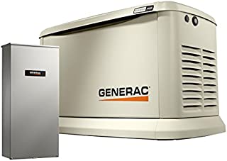 Generac 70432 Home Standby Generator Guardian Series 22kW/19.5kW Air Cooled with Wi-Fi and Transfer Switch, Aluminum