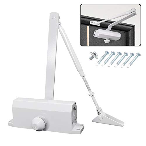 Marie Automatic Adjustable Size 3 Spring Hydraulic Door Closer Heavy Duty Auto Closer for Residential and Commercial Doors, White