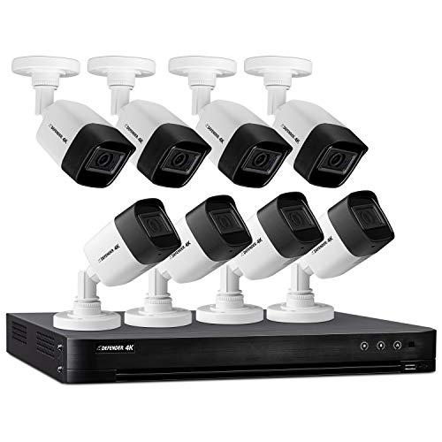 Defender 4K Ultra-HD 2TB Wired Cameras for Home Security, Indoor & Outdoor Surveillance Cameras (8 Cameras)