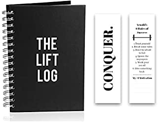 The Lift Log Workout Journal with Bookmark  6 Month Daily Fitness Journal, Track Lifts, Cardio, Goals, Body Weight and More  Fitness Planner Workout Log Book with Metal Spiral Bound Hardcover