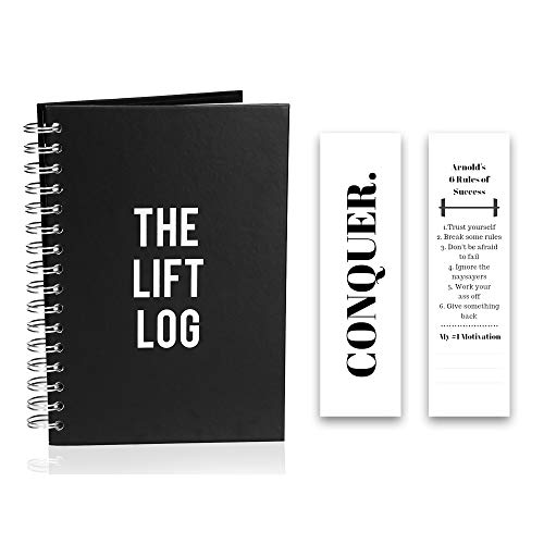 The Lift Log Workout Journal with Bookmark  6 Month Daily Fitness Journal, Track Lifts, Cardio, Goals, Body Weight and More  Fitness Planner Workout Log Book with Metal Spiral Bound Hardcover