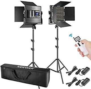 Neewer 2 Packs Advanced 2.4G 660 LED Video Light Photography Lighting Kit