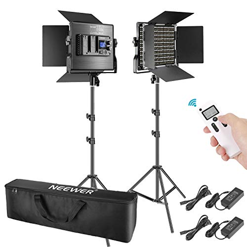 Neewer 2 Packs Advanced 2.4G 660 LED Video Light Photography Lighting Kit