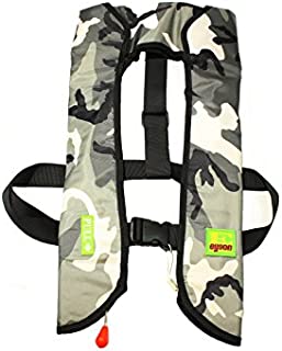 Top Safety Adult Life Jacket with Whistle - Manual Version Inflatable Lifejacket Life Vest Preserver PFD for Boating Fishing Sailing Kayaking Surfing Paddling Swimming - Adjustable Life Saving Vest