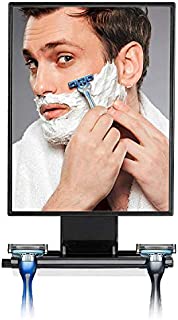 ToiletTree Products Deluxe Larger Fogless Shower Shaving Mirror with Squeegee, Large, Black