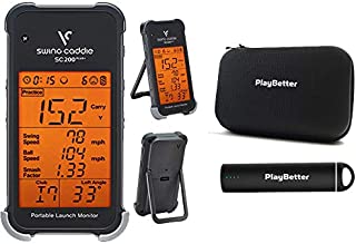 Swing Caddie SC200 Plus+ (2019 Model) Portable Golf Launch Monitor by Voice Caddie Power Bundle | PlayBetter Portable Charger & Protective Case | Doppler Radar | Smash Factor, Barometric Pressure