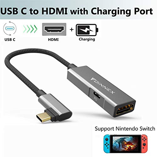 USB C HDMI Charging Adapter for Nintendo Switch,HDMI Dock for Samsung Dex S10/S9/S8 Plus,Note 10/9/8,MacBook Pro 2018,Surface Pro 7/Go,Type-c Laptop to HDMI TV/Monitor 4K 60Hz Power PD Converter