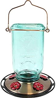 More Birds Mason Jar Hummingbird Feeder, Glass Bottle, 5 Feeding Ports and 25-Ounce Nectar Capacity