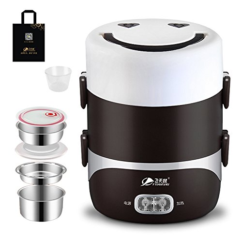 lunch boxes,lunch box,lunch boxex,lunch boxx.Insulation lunch box flying mouse heating sealed lunch box can be plugged electric heating rice cooker hot rice cooker electric lunch box, brown