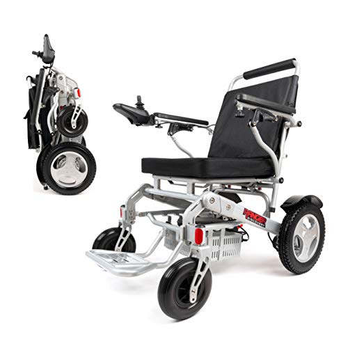 Porto Mobility Ranger D09S, No.1 Best Rated Weatherproof Exclusive Lightweight Folding Electric Wheelchair, Dual 500W Motors, All Terrain, Dual Battery Portable Electric Wheelchair (Silver)